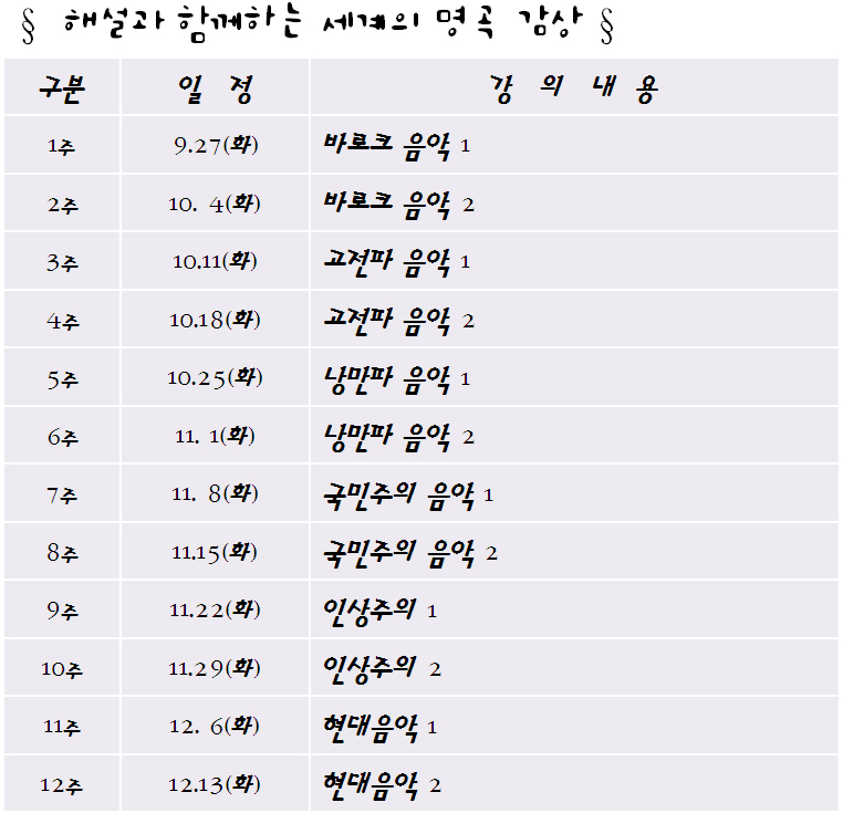 해설과 함께하는 세계의 명곡 감상