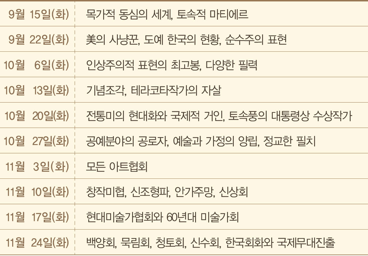 2015 예술아카데미 미술읽기 <우리미술 100년>- 하반기